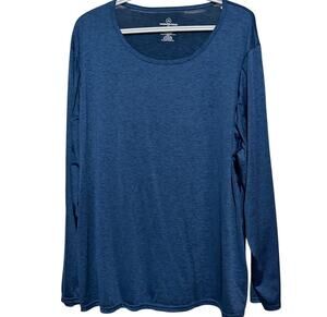 Real Essentials Men's Blue Heather Long Sleeve T-Shirt Size 3X